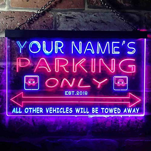 Personalized Parking Only Dual LED Neon Light Sign